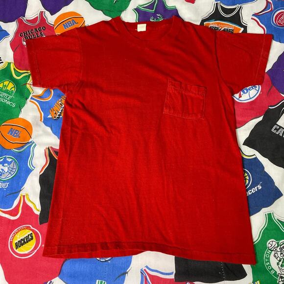 True Vintage 80s FOTL Fruit Of The Loom Red Mens Grunge Skate Punk Emo Tee - Picture 1 of 5